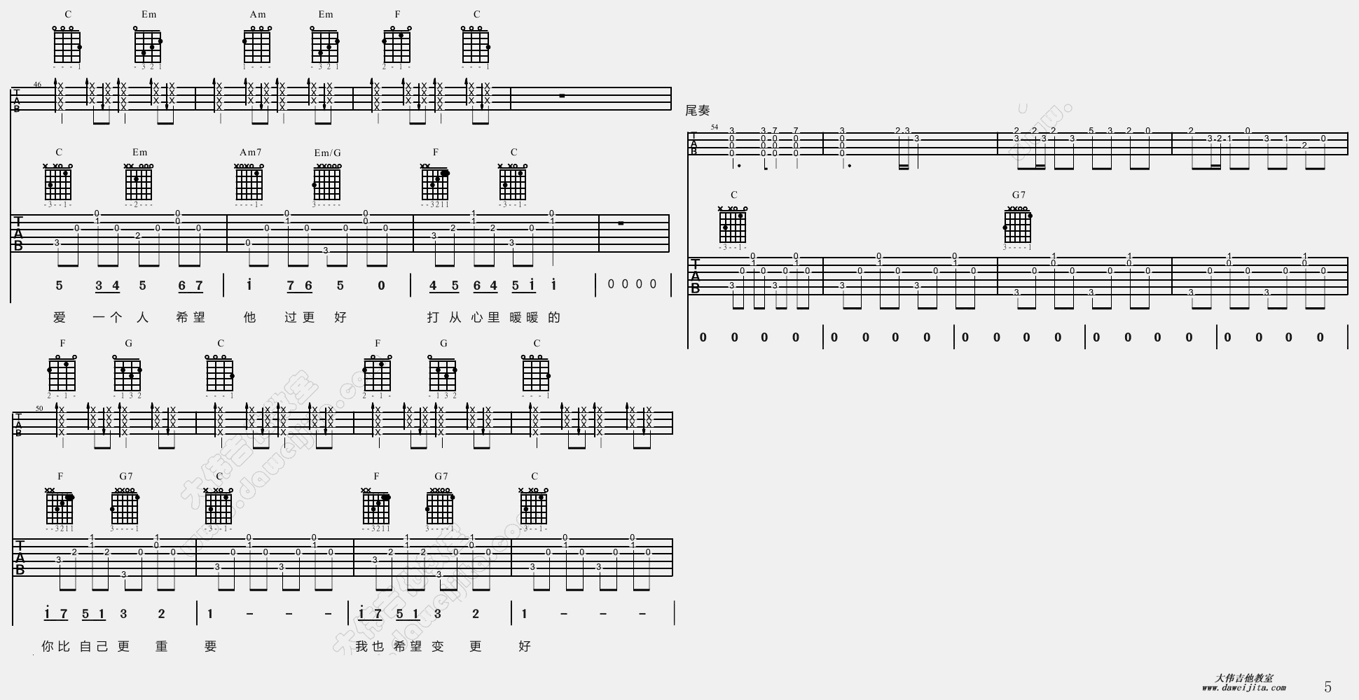 尤克里里暖暖简谱_暖暖尤克里里数字简谱(3)