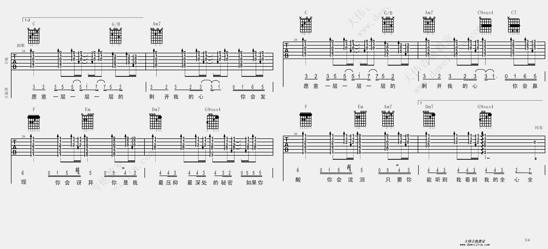 初学弹唱吉他曲谱_吉他弹唱曲谱(2)