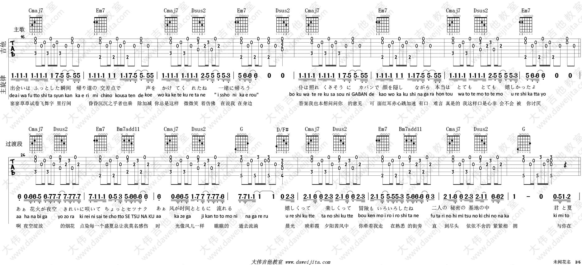 secretbase吉他版曲谱_吉他纯乐版启程曲谱